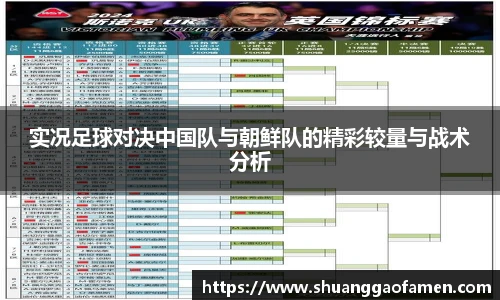 实况足球对决中国队与朝鲜队的精彩较量与战术分析